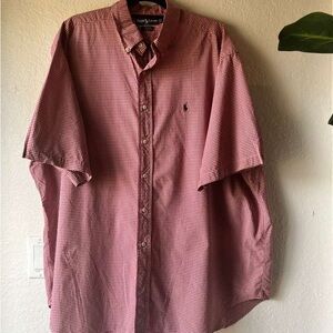 Ralph Lauren Men's Red Gingham Button Down Shirt